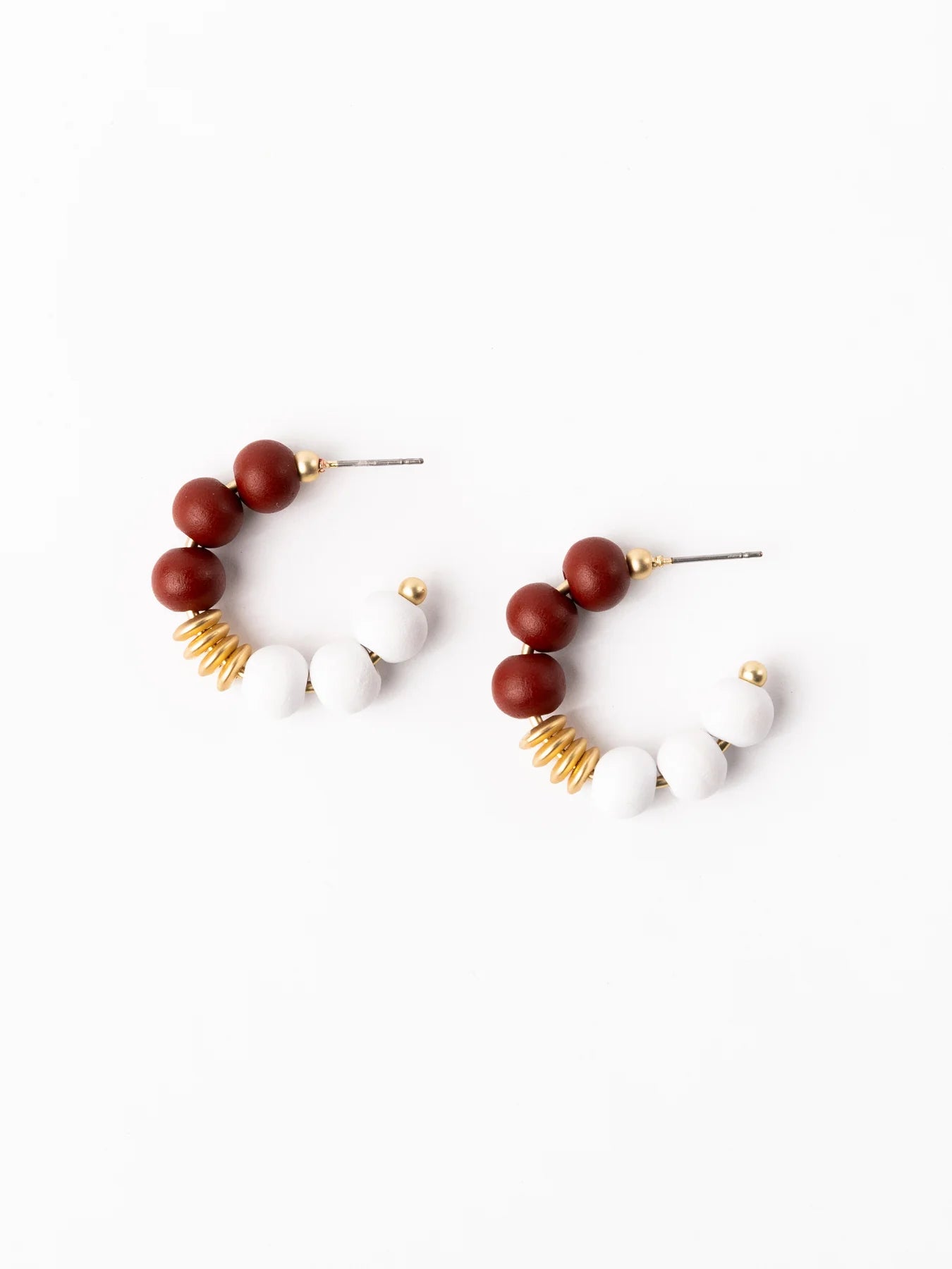 Earrings Kelly Maroon and White S