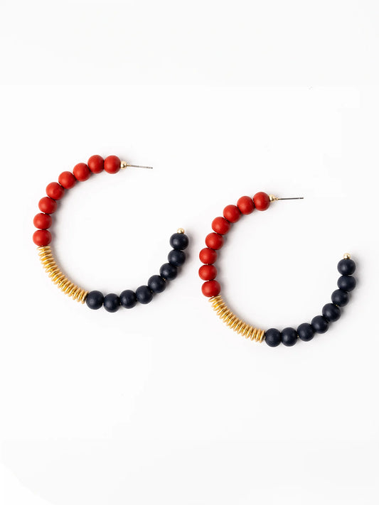 Earrings Kelly Red and Blue L