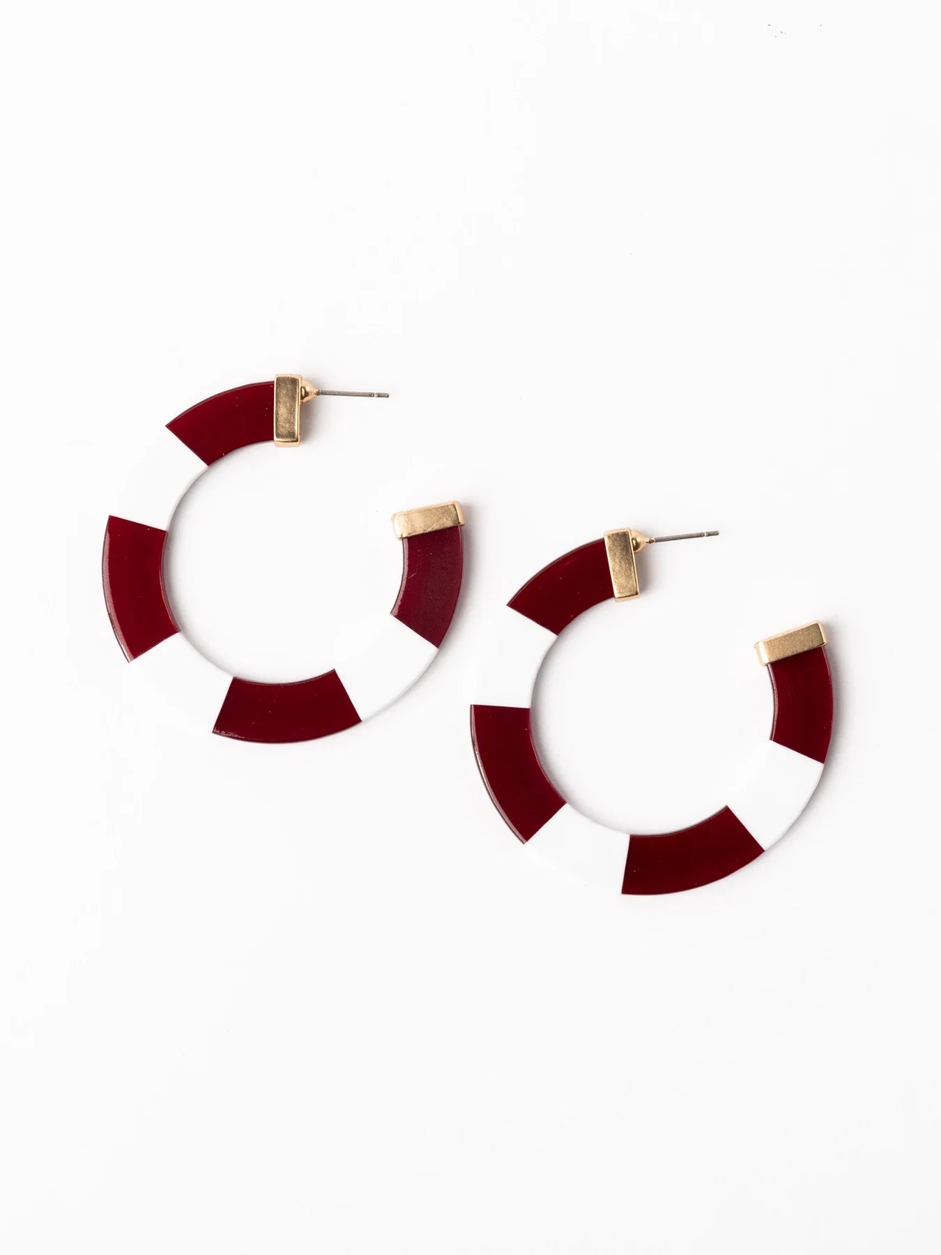 Earrings Melody Maroon & White L