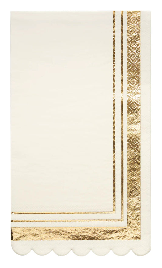 Guest Towel Gold & White/20 pkg