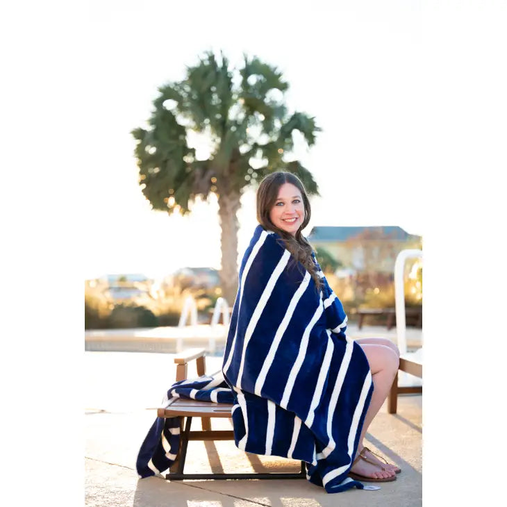 Navy Stripe Blanket