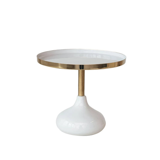 Cream & Gold Metal Pedestal