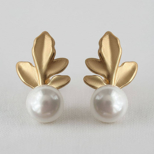 Leaf Pearl Earrings