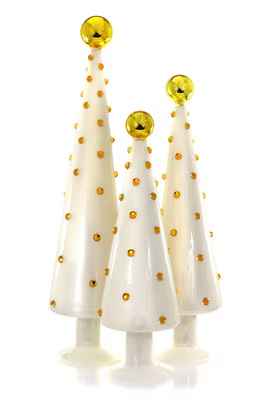 Dotted Trees Set Ivory