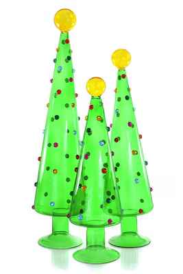 Dotted Trees Set Translucent Green