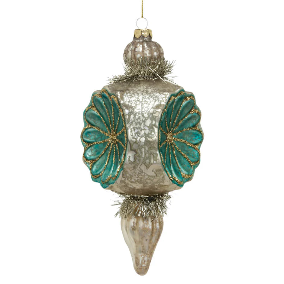 Mercury Glass Flower Finial Ornament