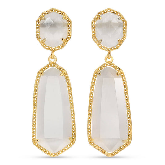 Double Drop Stone Earrings