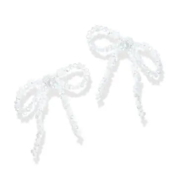 White Bow Earring