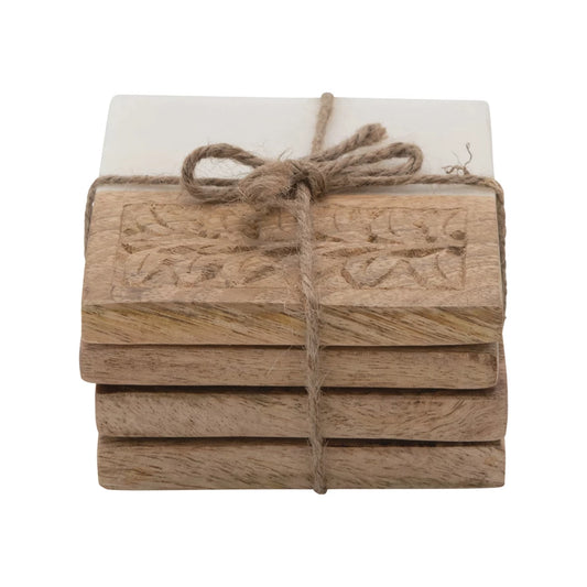 Hand Carved Wood Coaster