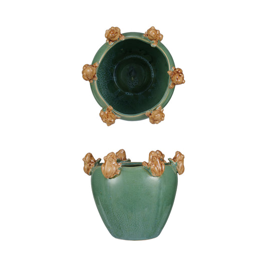 Frog Planter Green