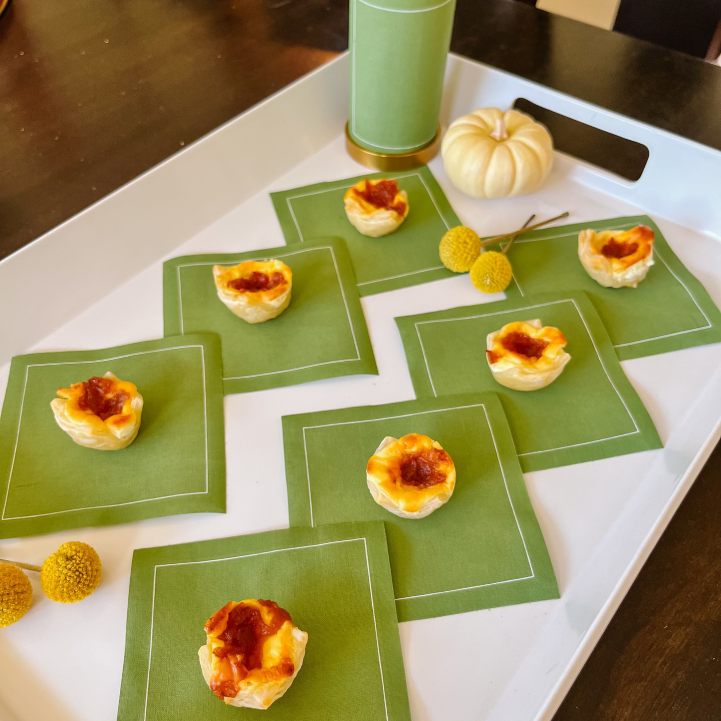 Cotton Cocktail Napkin Roll: Olive