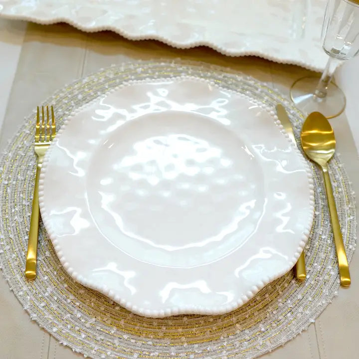 Perlette Cream Dinner Plate