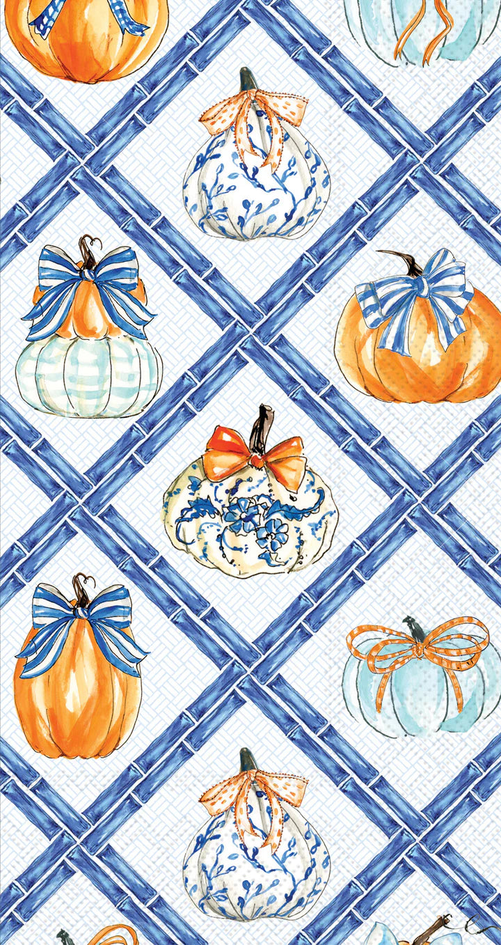 Chinoiserie Pumpkin Topiary Guest Napkin