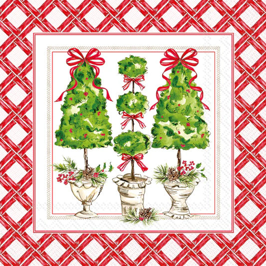 Holly Topiary Luncheon Napkin