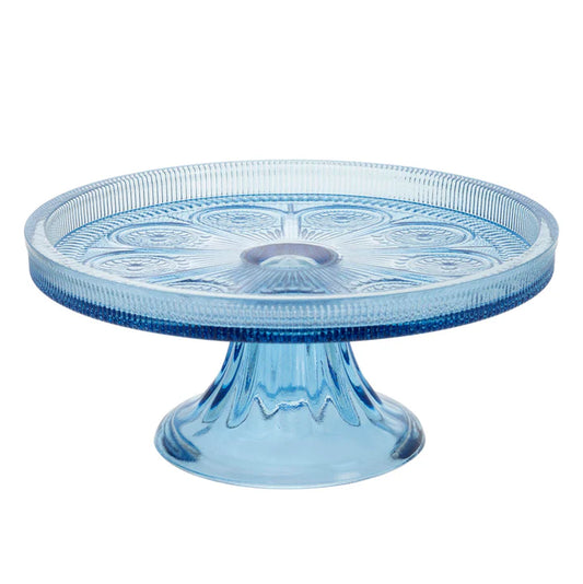 Glass Cake Stand in Sky Blue