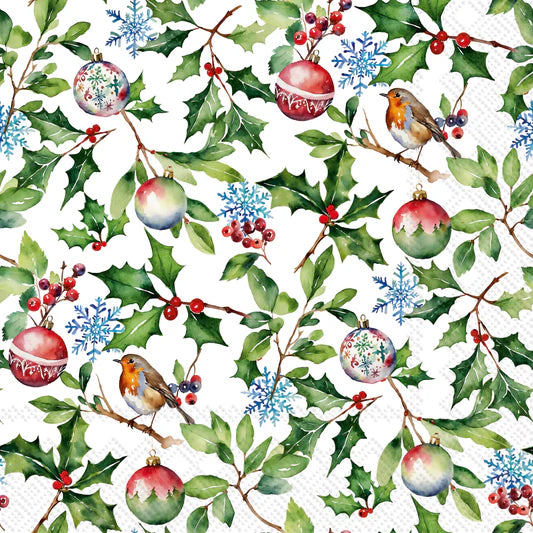 Christmas Holly Lunch Towel