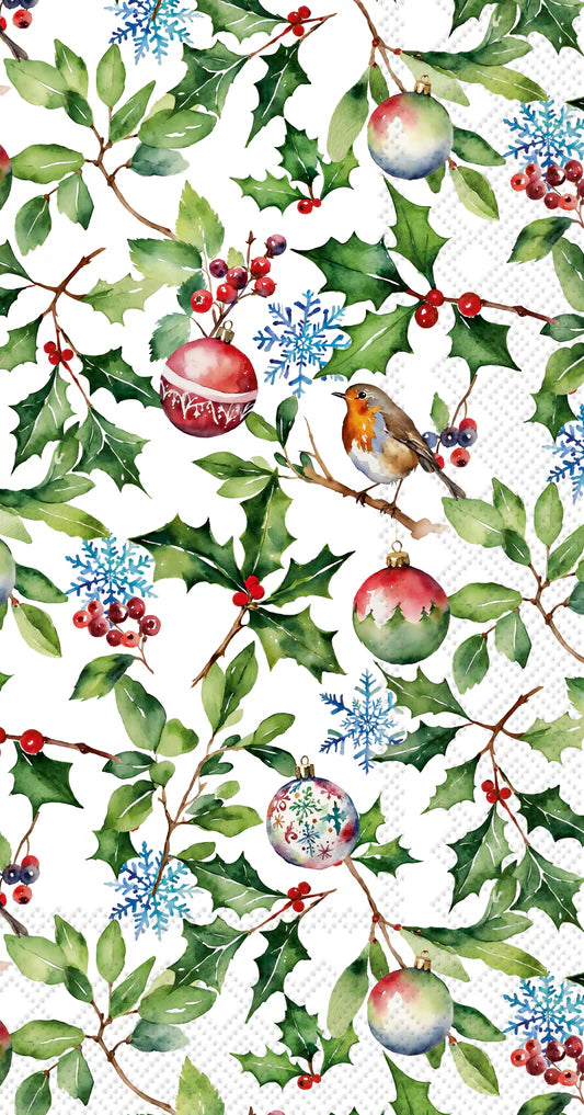 Christmas Holly Guest Towel
