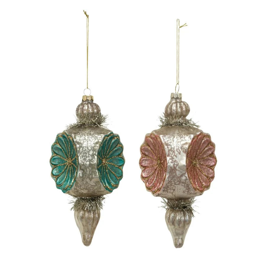 Mercury Glass Flower Finial Ornament