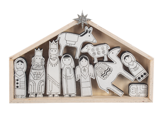 Nativity Scene w/Creche Set