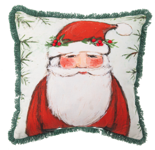 Embroidered Santa Pillow