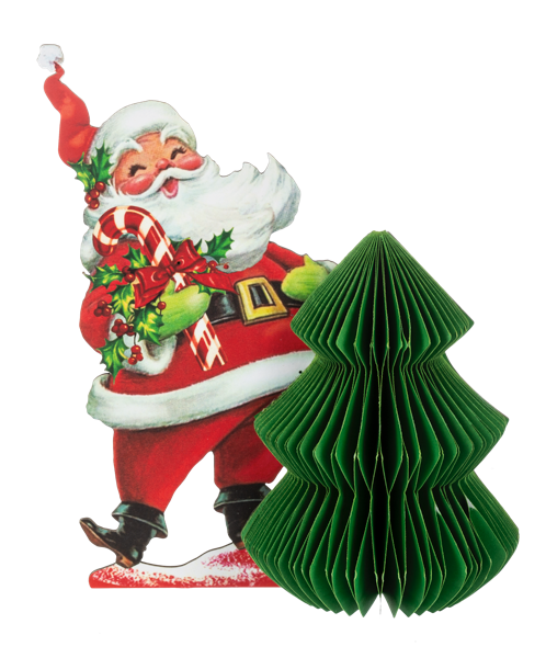 Vintage Honeycomb Santa