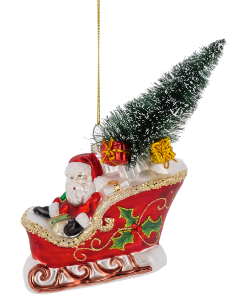 Santa in Sleigh Orn