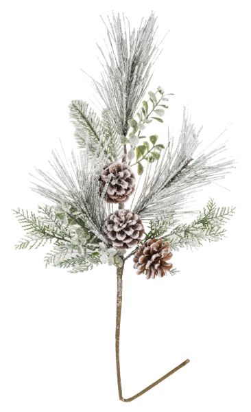 Frosted Pine Spray w/Pinecones