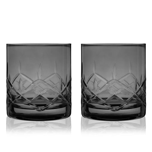 Admiral Crystal Smoke Rocks Glass