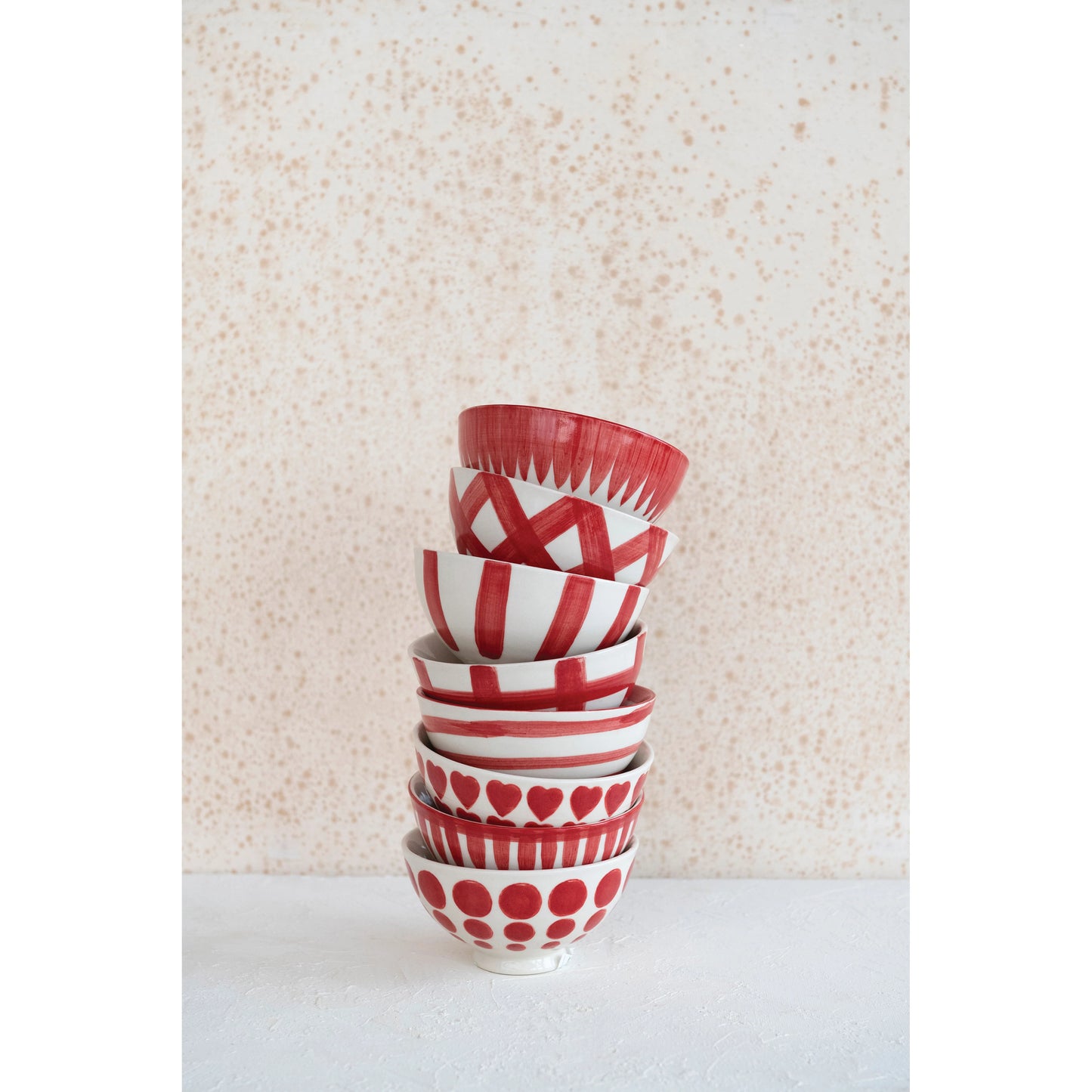 Red & White Latte Bowl