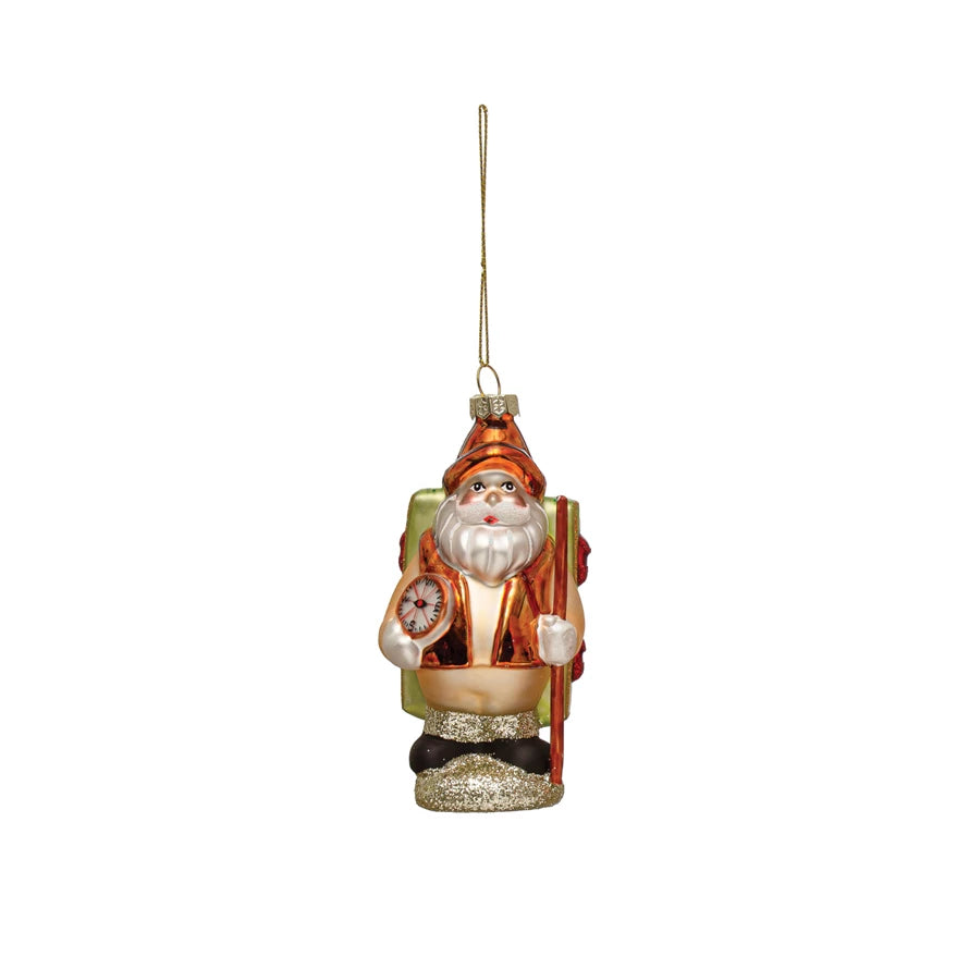 Hiking Santa Ornament