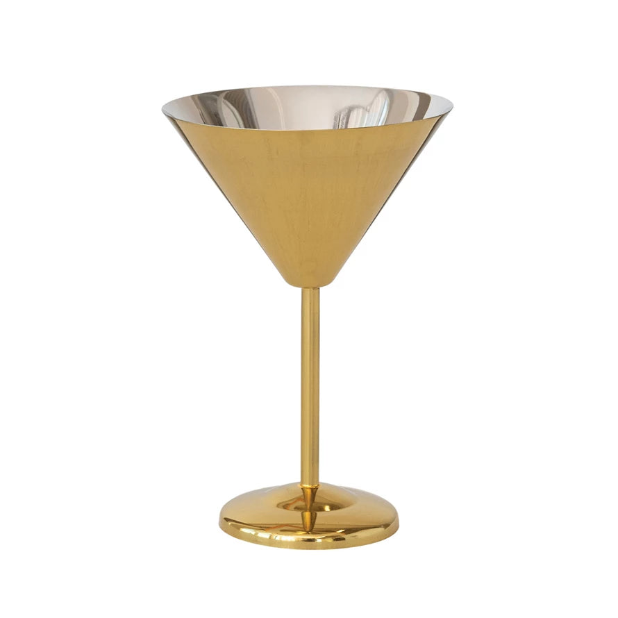 Gold Stainless Steel Martini Glass