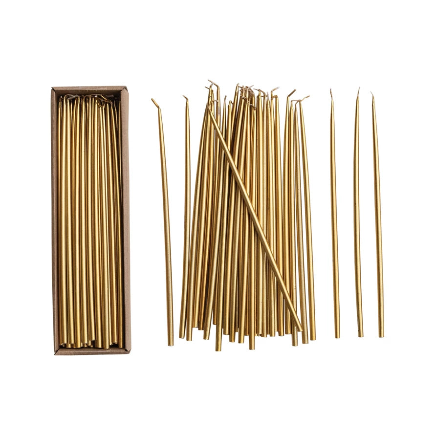 Thin Taper Gold Candles