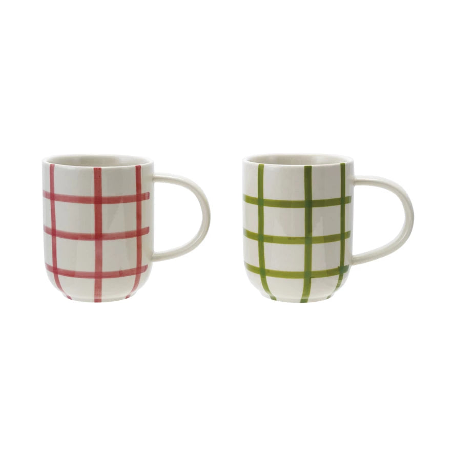 Grid Stoneware Mug