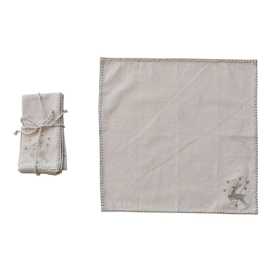 Reindeer Silver Napkin Set