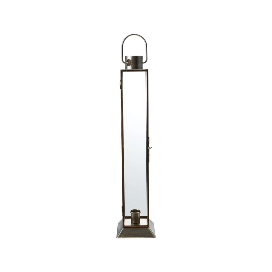 Metal & Glass Lantern Taper Holder