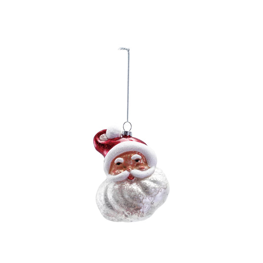 Mercury Glass Santa Ornament