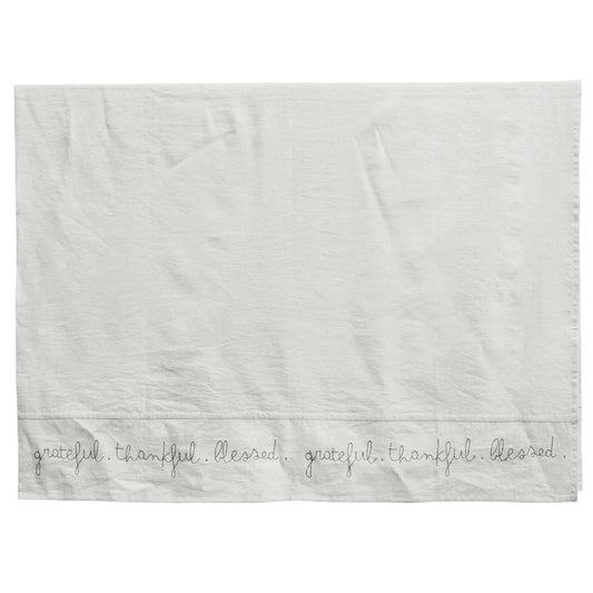Linen Embr Tablecloth