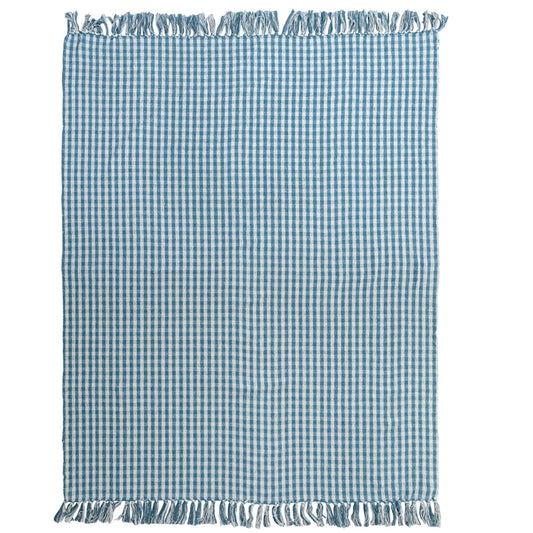 Gingham Fringed Throw